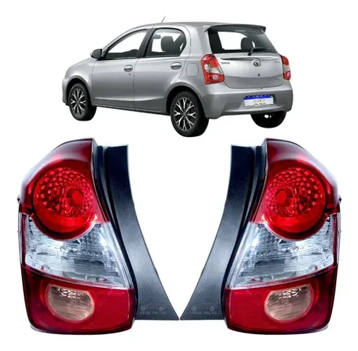 Par Lanterna Toyota Etios 2013 2014 2015 2016 2017 2018 A 21 Ambos Lados Vermelho