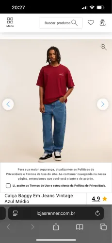 Calça Jeans Vintage Azul médio 40 (NOVA)