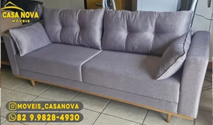 Sofá 4 Lugares no Linho com Design Moderno