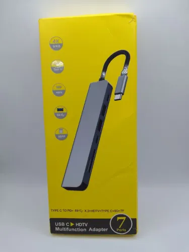 Adaptador Multifuncional USB-C para 7 Portas - 4K UHD, HDTV, SD/TF
