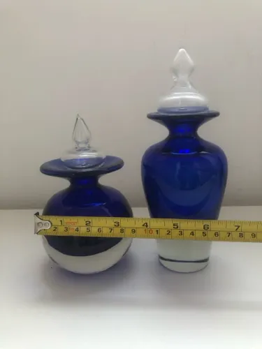 02 vasos vidro azul decoração Cadoro