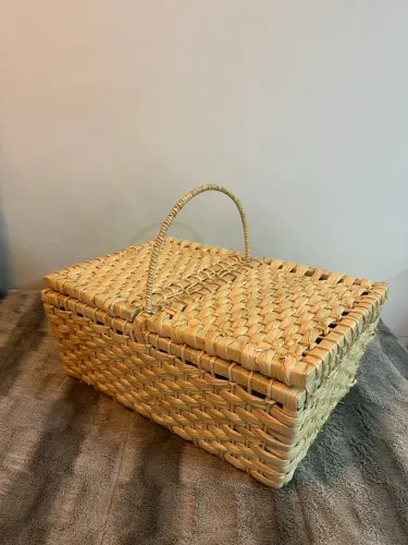 Cesta de piquenique em palha 