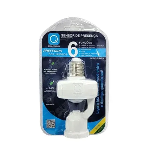 SENSOR DE PRESENCA QUALITRONIX BIVOLT SOQUETE E-27