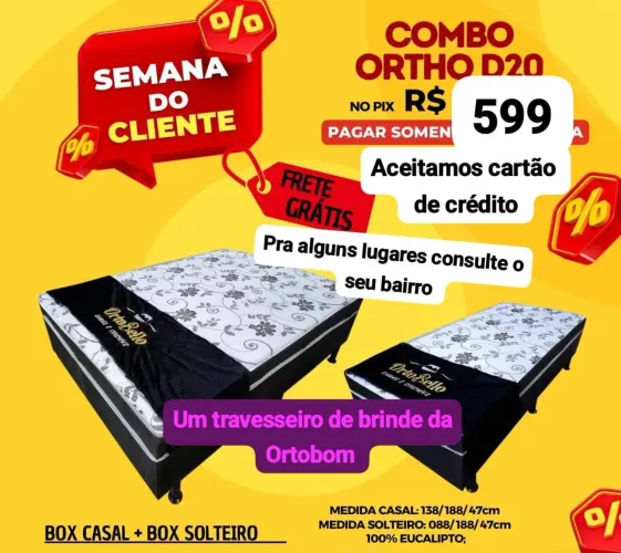 É pra aproveitar ! Cama Box Casal + Cama box Solteiro e de brinde um Travesseiro