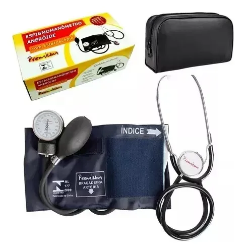 Kit Esfigmomanômetro Aparelho Pressão + Estetoscopio Premium