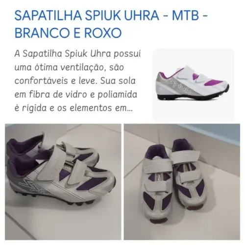 Sapatinha Spiuk MTB Branco e Roxo