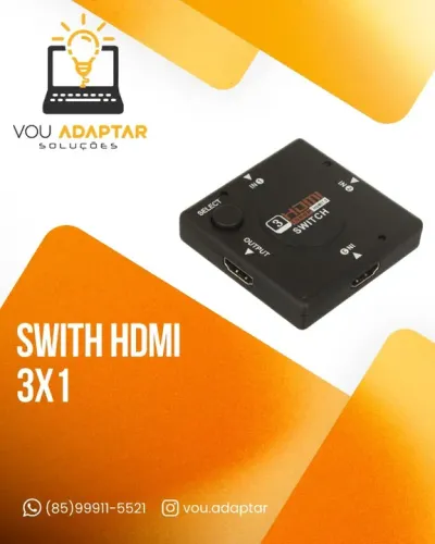 Adaptador Switch HDMI 3x1 (3 entradas, 1 saída)