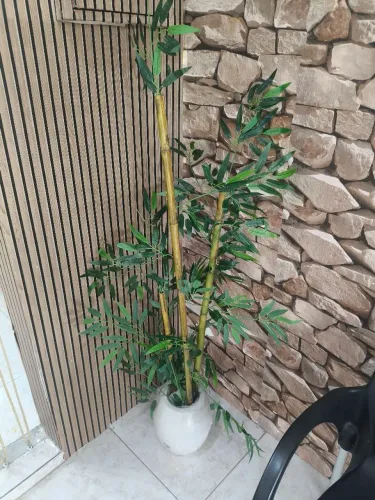Planta Artificial Bambu Mosso Da Sorte E Vaso Polietileno