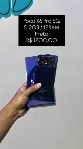 Poco X6 Pro 5G / 512GB / 12RAM / Preto /R$1.200,00