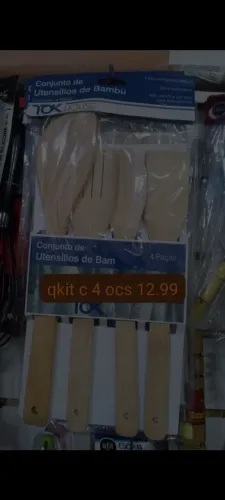 Conjunto de Utensílios de Bambu - 4 Peças