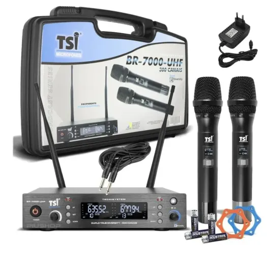 Microfone Sem Fio TSI BR-7000-UHF