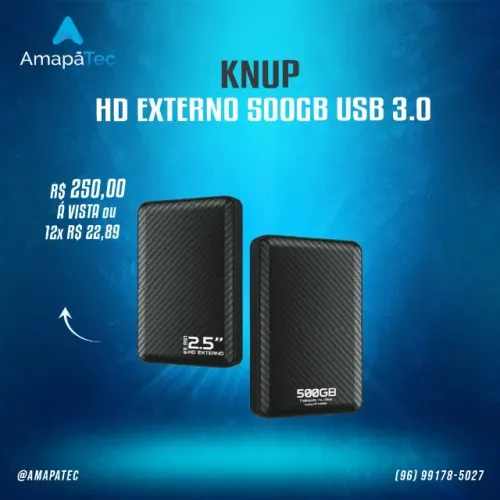 HD Externo 500GB 2.5 Polegadas para Armazenamento Knup