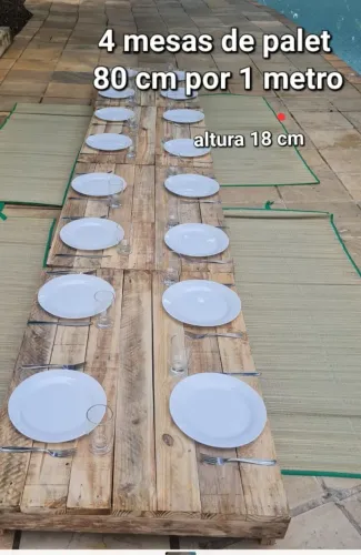 4 Mesas de Pallet para Eventos e Festas