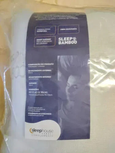 Travesseiro Sleep House Bamboo 60x40 18 Altura Novo Lacrado