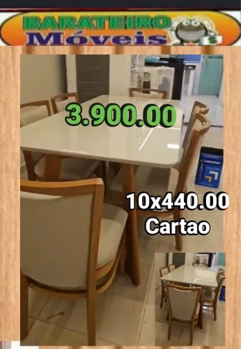 Mesa de jantar 6 cadeiras laka