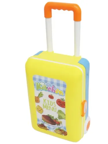 Kit Cozinha Infantil 3 em 1 vira Maleta e Mochila Bancada Colorida Importway Bw103