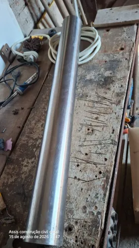 Tubo de inox pra mesa de mármore .  Tamanho 73 cm//espessura 3 polegadas //chapa de 3 mm