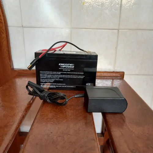 Bateria 6 volts, chicote e carregador para brinquedos elétricos