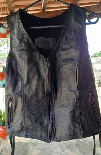 Colete de Couro para Motociclista, Feminino Tam. M