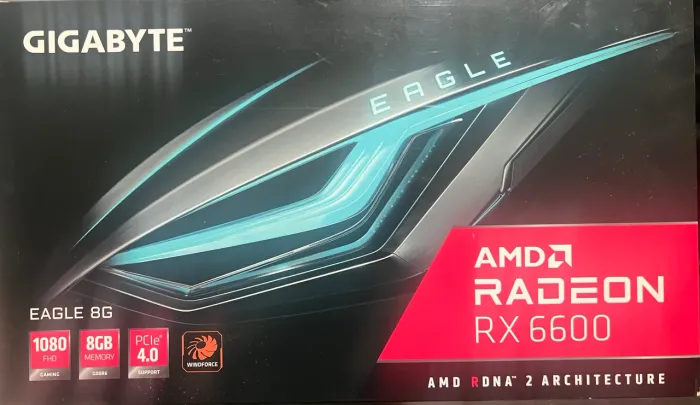 Placa de Vídeo Gigabyte Radeon RX 6600 EAGLE AMD, 8GB GDDR6, Preto - GV-R66EAGLE-8GD