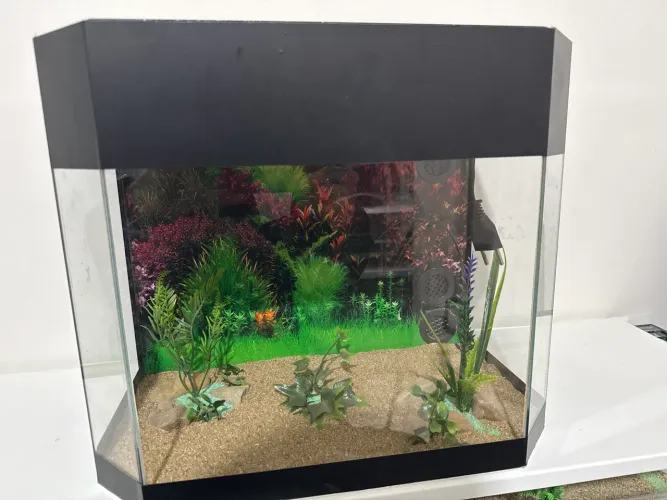 Aquário novo decorado com sump de filtragem e luminária novo 