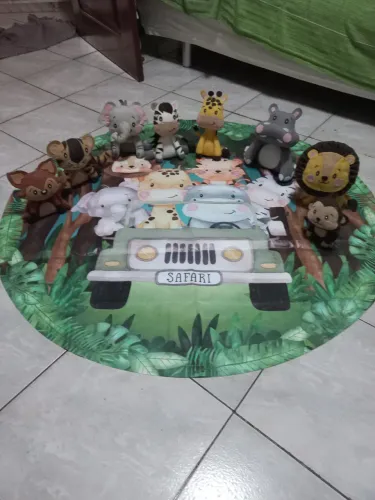 Decoração aniversário infantil safari animais feltro