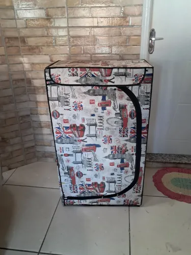 Sapateira / Organizador de Tecido Portátil com Zíper - Estampa Londres (Ótimo Estado)
