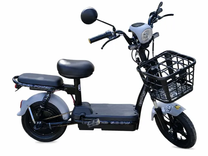 Bicicleta Elétrica Semi Nova com Cesto Grande