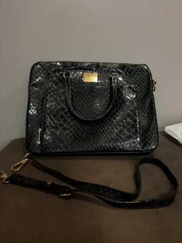 Bolsa executiva couro croco Luz da Lua 