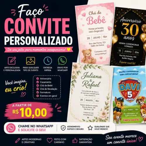 CONVITES DIGITAIS PERSONALIZADOS