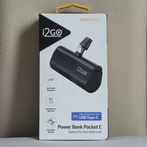 i2GO - Power Bank Pocket 5.000mAh USB-C (Android e iPhone 15 ou superior)