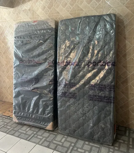 Cama de Solteiro Portobel - Colchão D33 Diplomata + Box Preto | Novo