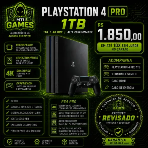 PS4 PRO 1 TB 10x sem juros