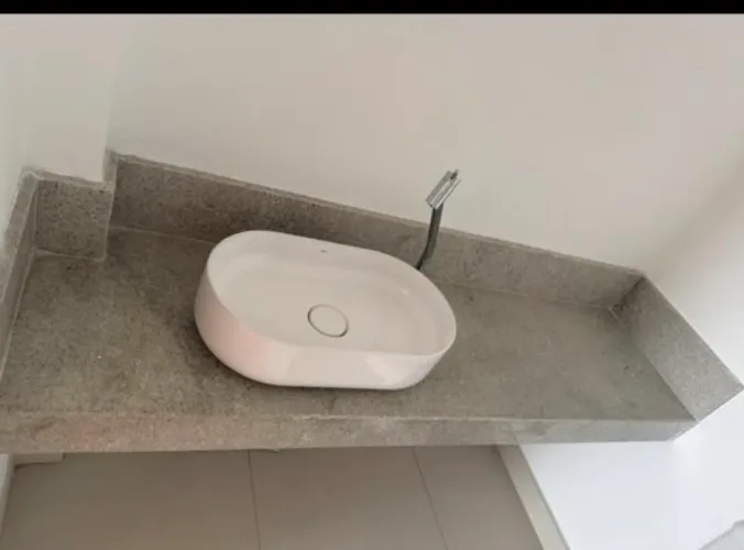 Pedra branca com Cuba e torneira completa banheiro lavabo