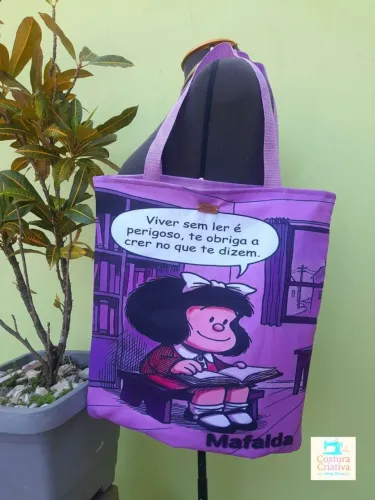 Bolsa Ecológica/ Ecobag Artesanal Grande/ Mafalda
