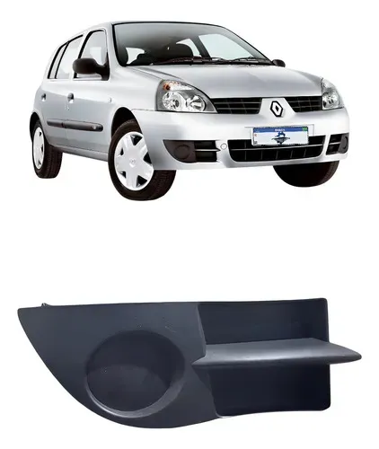 Moldura Farol Milha Clio 2006 A 2012 Sem Furo Preto Direito