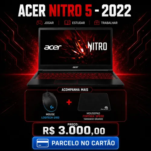 Notebook gamer Nitro 5 + mouse gamer + mousepad