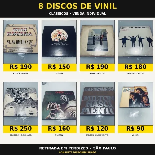 DISCOS DE VINIL (LPs) QUEEN, PINK FLOYD, BEATLES, ELIS REGINA