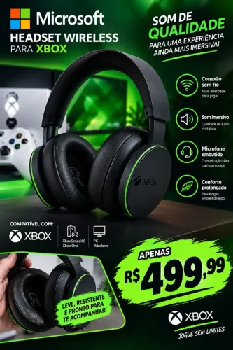 ? **HEADSET MICROSOFT XBOX SEM FIO** ?