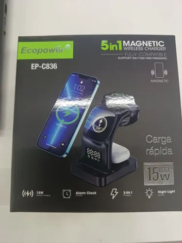 Carregador Sem Fio 5 em 1 Ecopower