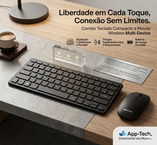 Kit Teclado e Mouse Sem Fio APP-TECH WRB400