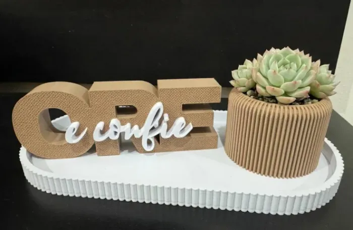 Kit Decorativo Ore E Confie Com Vaso E Bandeja