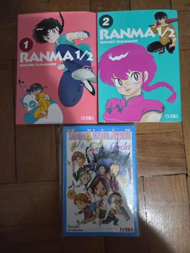 Mangás Ranma 1/2 e Your lie in April (databook) - todos em espanhol
