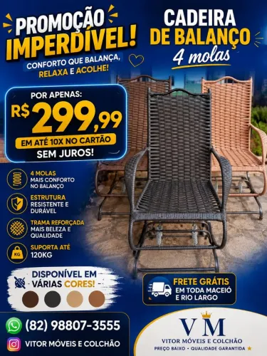 OFERTAS DE CADEIRA DE BALANÇO 4 MOLAS