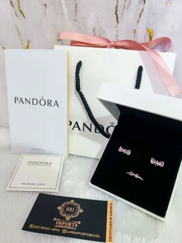 Conjunto pandora laço brilhante 
