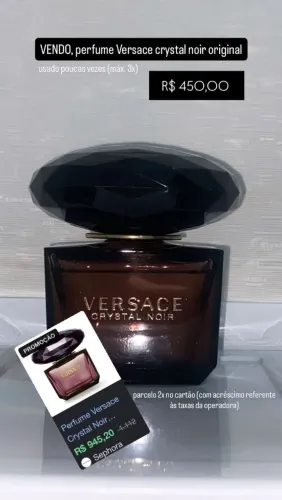 Perfume Versace Crystal noir (usado três vezes)