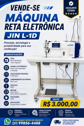 Máquina de costura Reta Jin 3.200,00