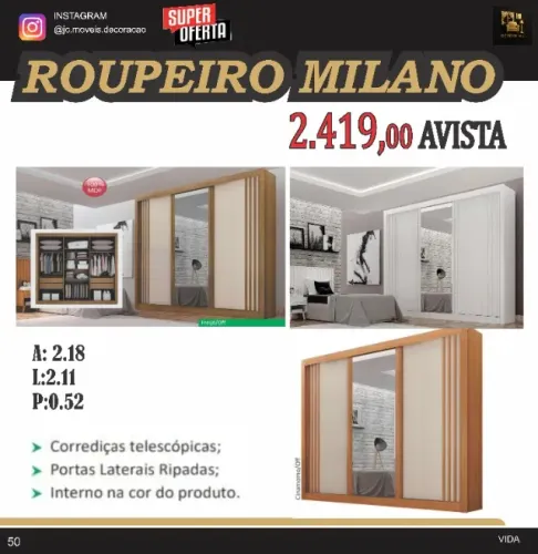ROUPEIRO MILANO RETALHE RIPADO MDF