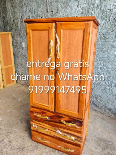 Guarda roupa de madeira duas portas novo frete grátis.