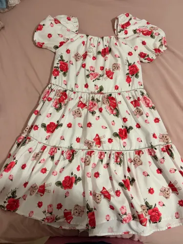 Vestido Pituchinhus tamanho 10 ursonho com strass semi novo